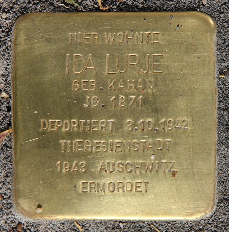 Stolperstein für Ida Lurje