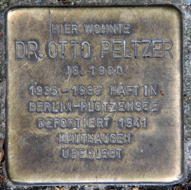 Stolperstein für Otto Peltzer.