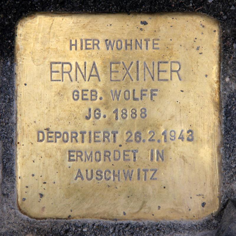 Stolperstein für Erna Exiner © OTFW