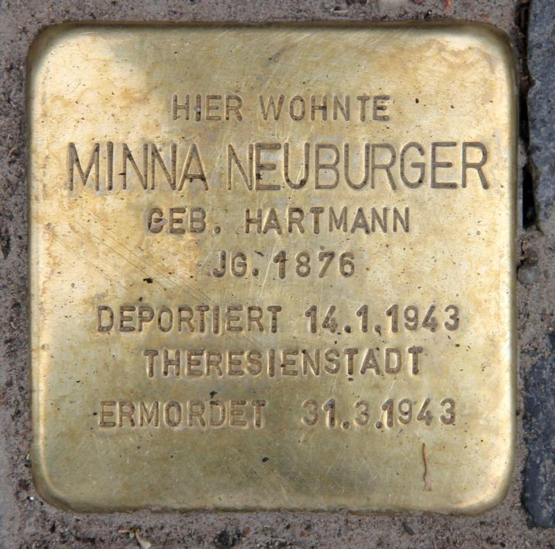 Stolperstein für Minna Neuburger.