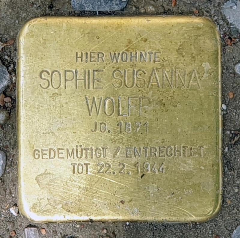 Stolperstein für Sophie Wolff; Foto: OTFW