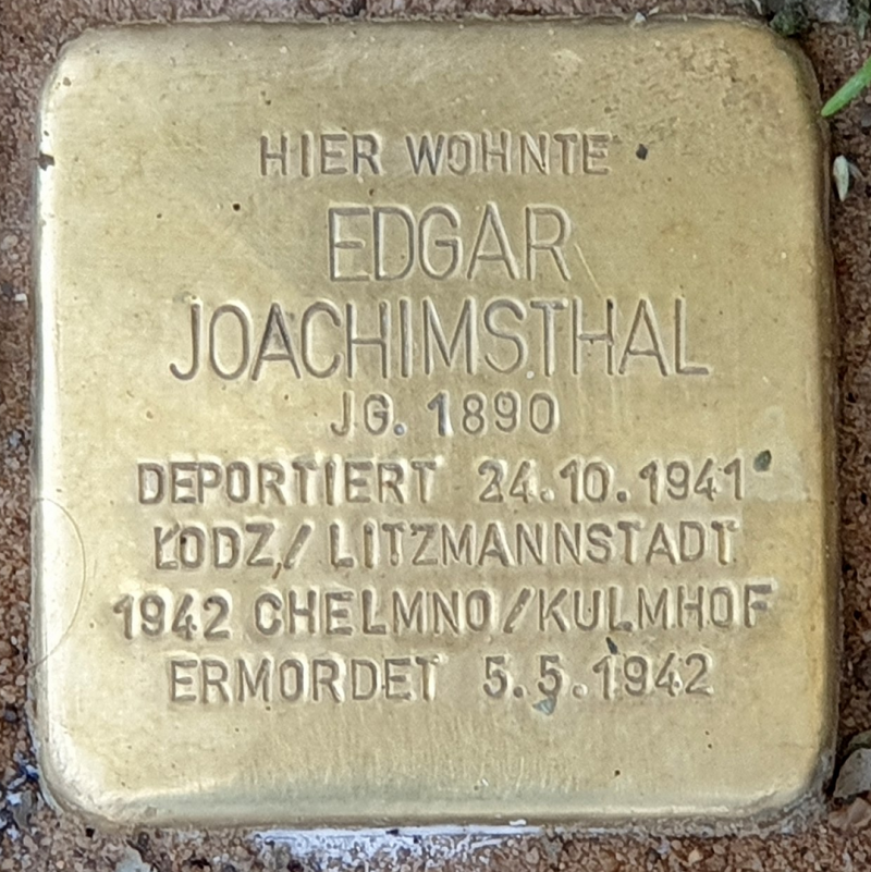 Stolperstein für Edgar Joachimsthal © OTFW