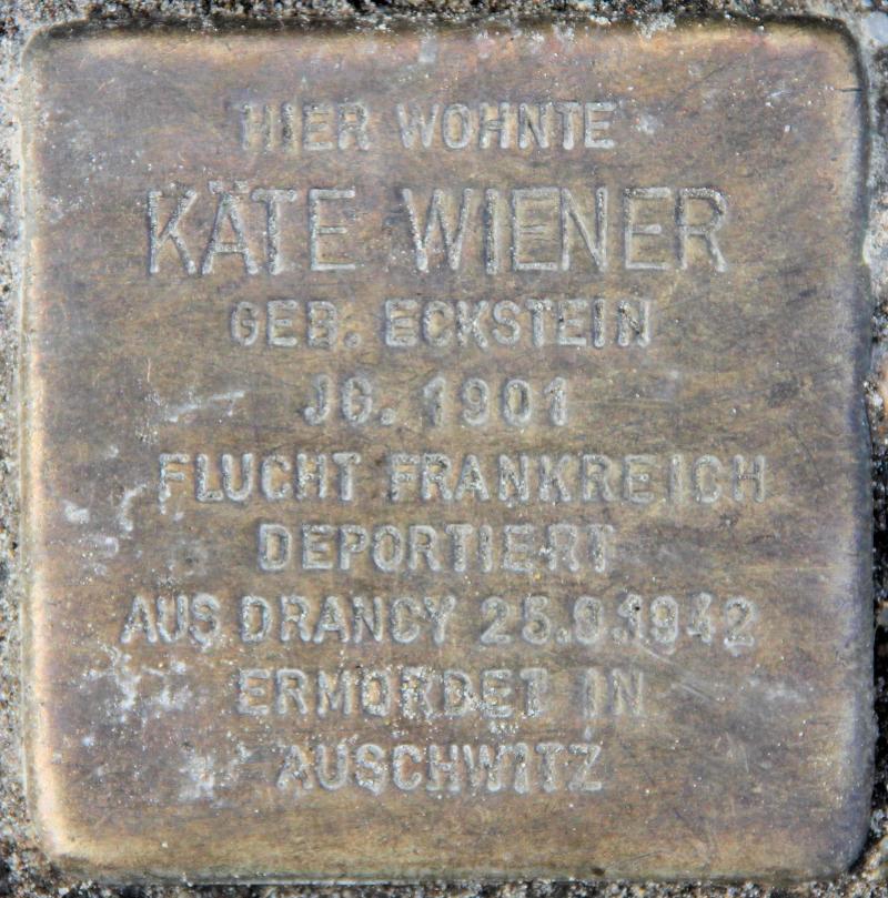 Stolperstein für Käte Wiener.