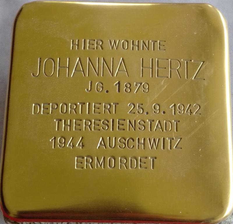 Stolperstein Johanna Hertz (c/o Projekt-Stolpersteine)