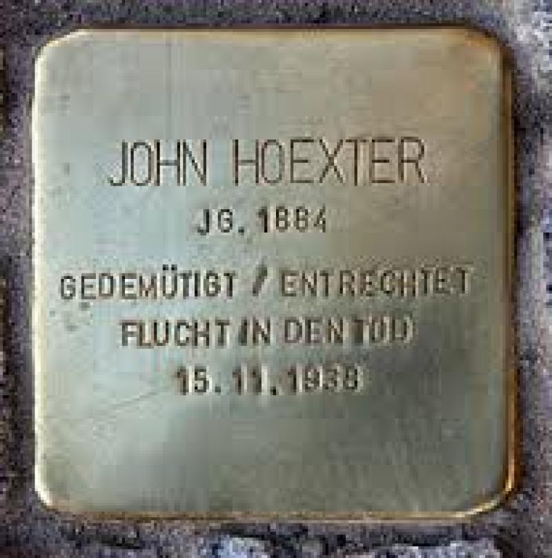 Stolperstein John Hoexter © Poesie schmeckt gut e. V., 2013