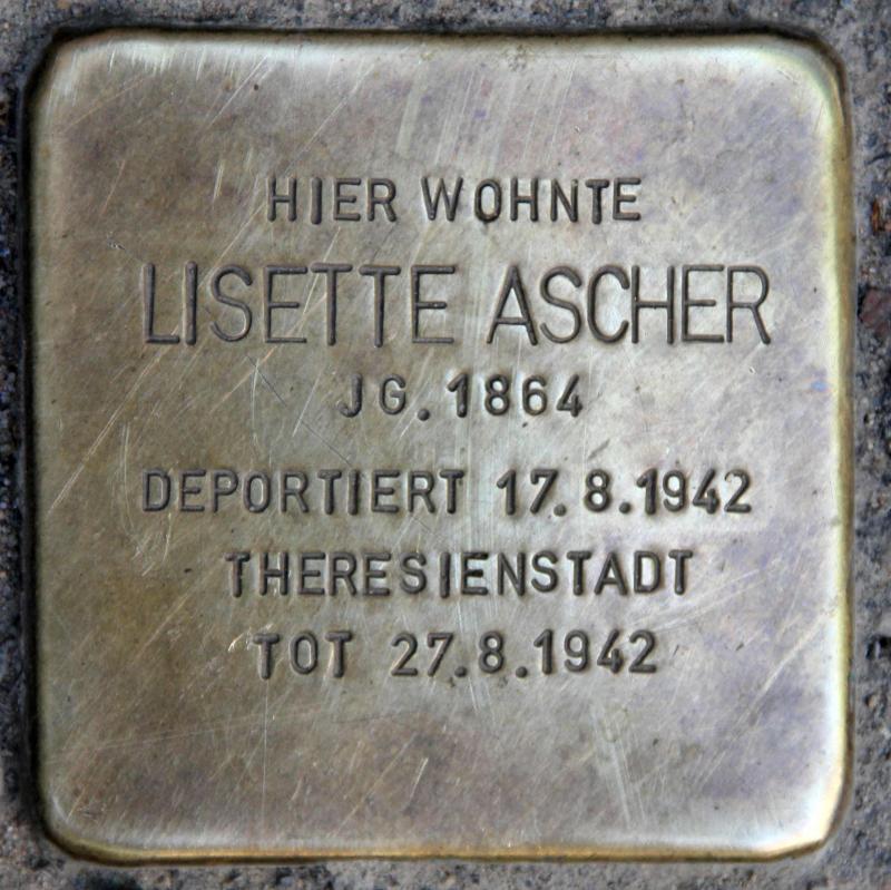 Stolperstein für Lisette Ascher.