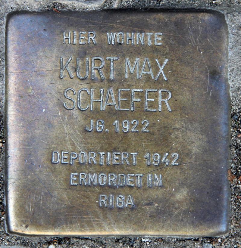Stolperstein für Kurt Max Schaefer.