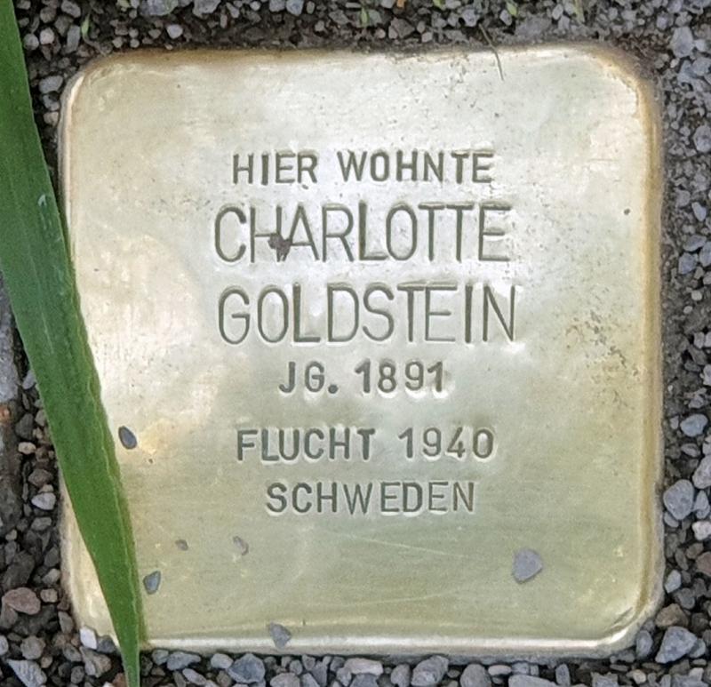 Stolperstein Charlotte Goldstein, Foto: OTFW