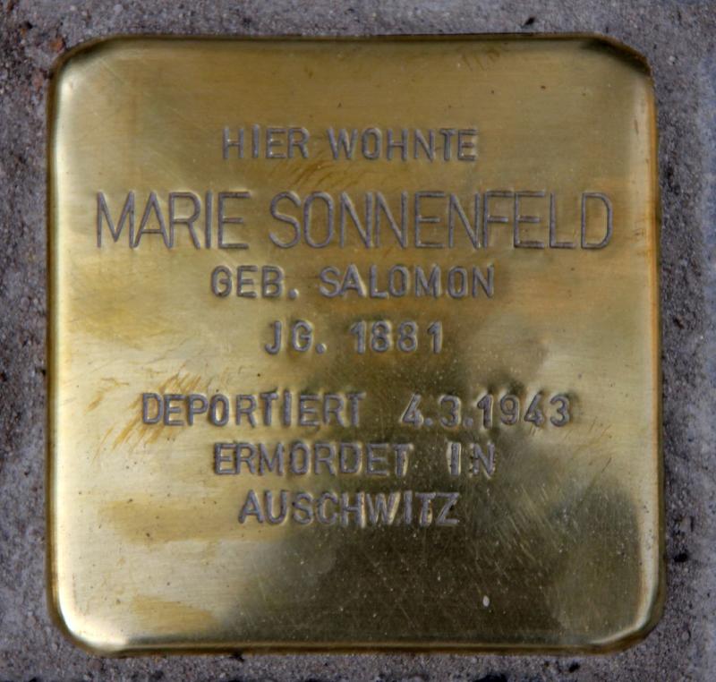 Stolperstein für Marie Sonnenfeld © OTFW