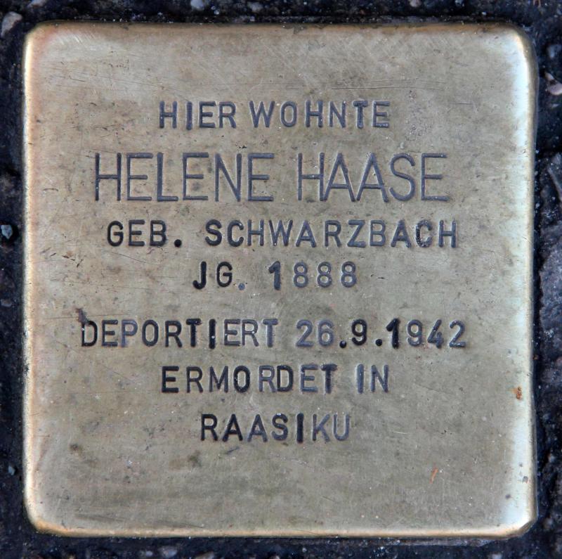 Stolperstein für Helene Haase.