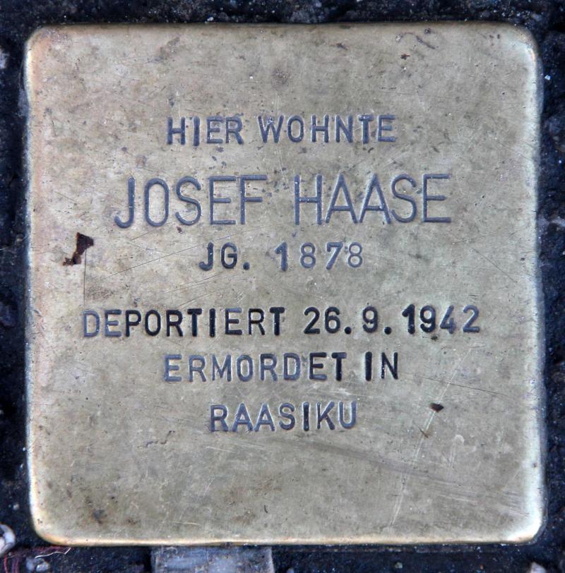 Stolperstein für Josef Haase.