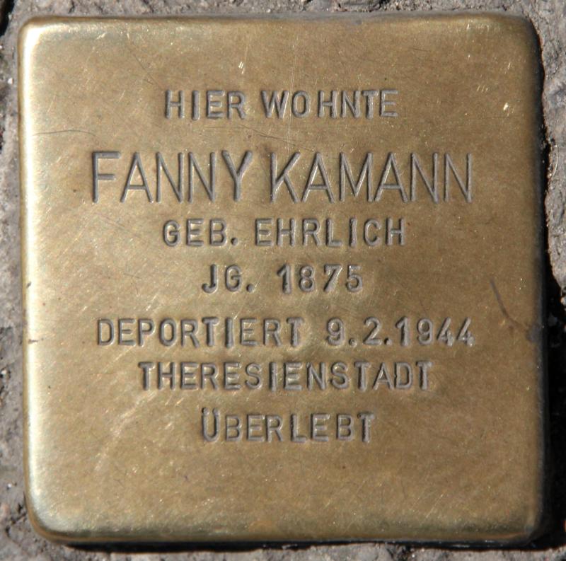 Stolperstein für Fanny Kamann.
