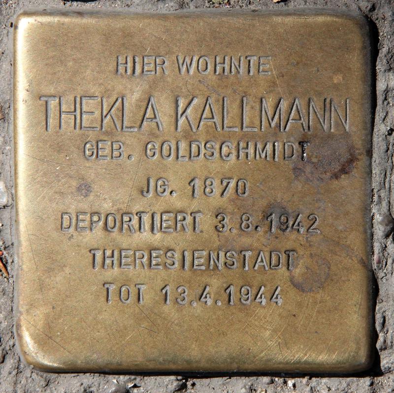 Stolperstein für Thekla Kallmann.