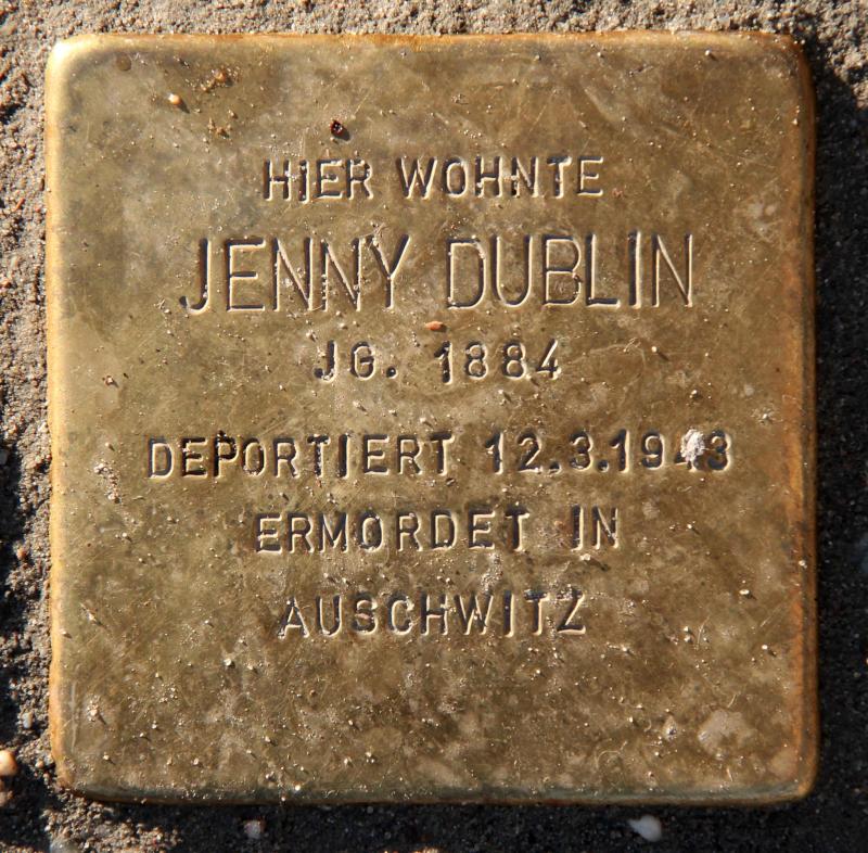 Stolperstein für Jenny Dublin.