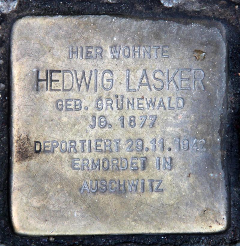 Stolperstein für Hedwig Lasker.