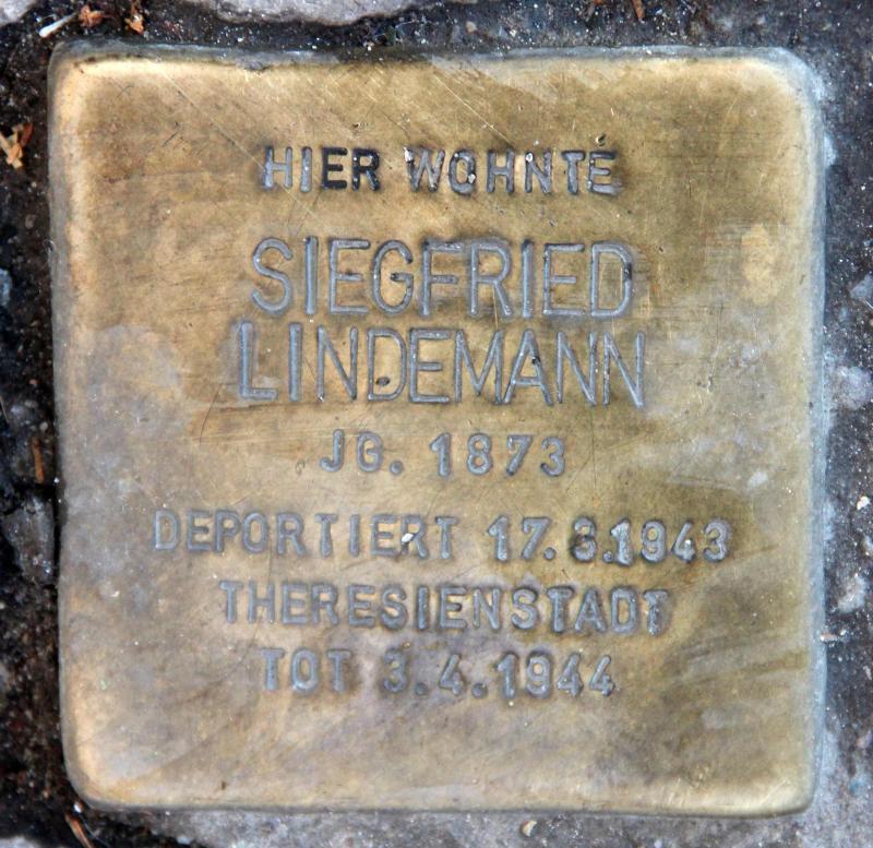 Stolperstein für Siegfried Lindemann.