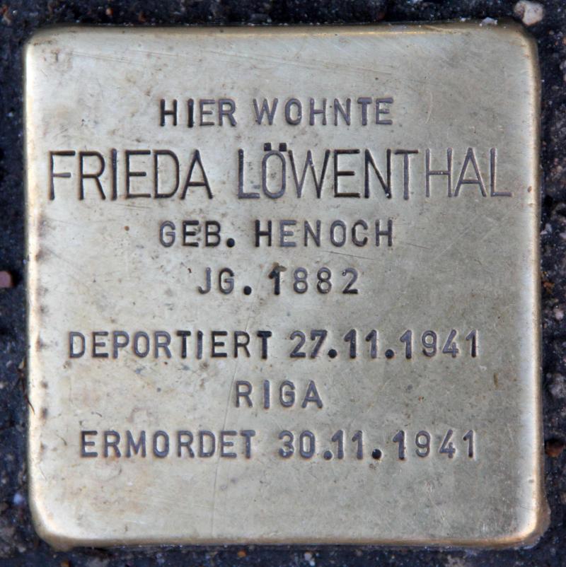 Stolperstein für Frieda Löwenthal.
