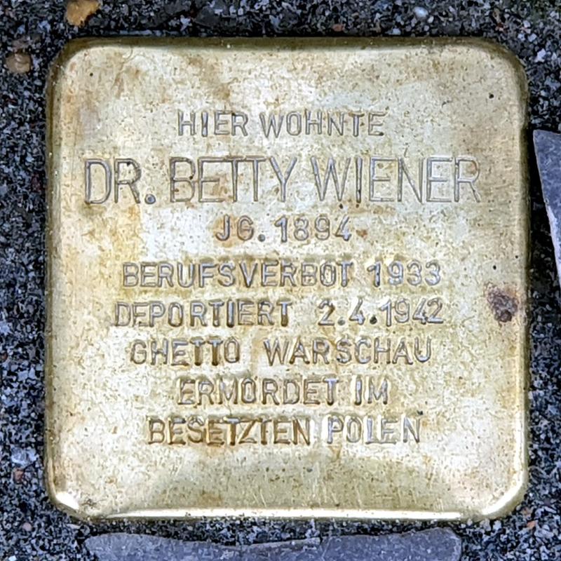 Stolperstein Betty Wiener © OTFW
