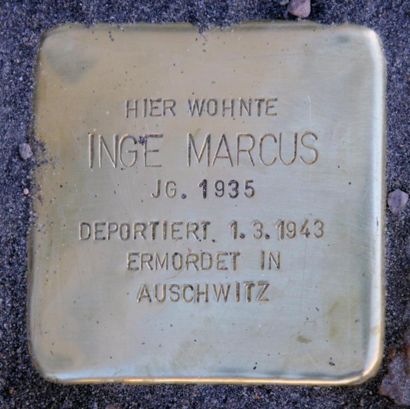 Stolperstein für Inge Marcus © OTFW