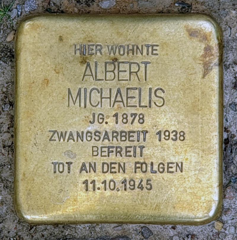 Stolperstein für Albert Michaelis, Foto: OTFW