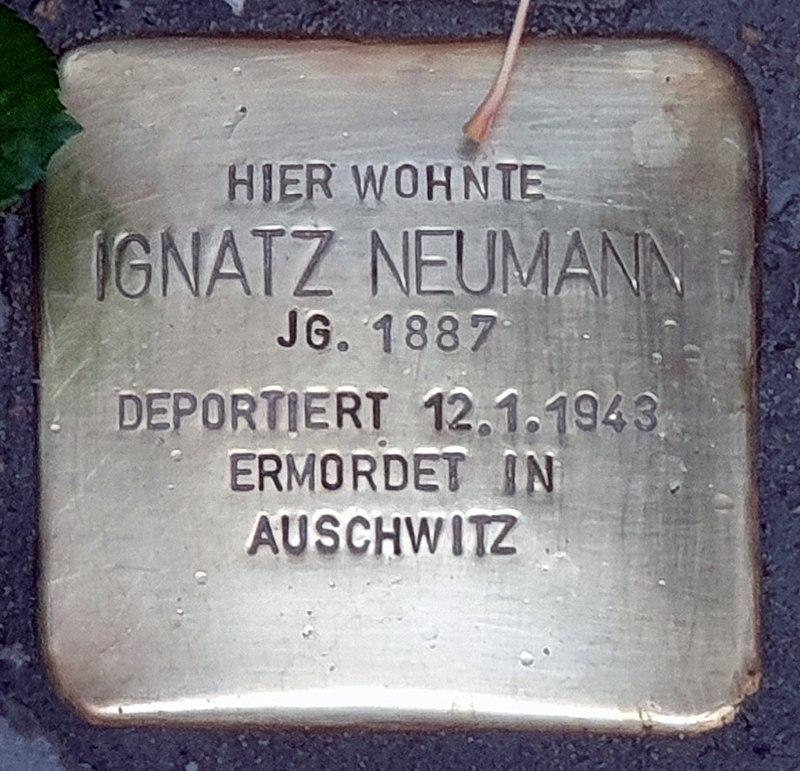 Stolperstein Ignatz Neumann © OTFW
