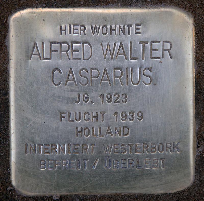 Stolperstein für Alfred Walter Casparius