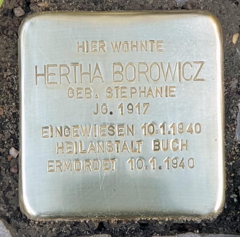 Stolperstein für Hertha Borowicz, Foto: OTFW