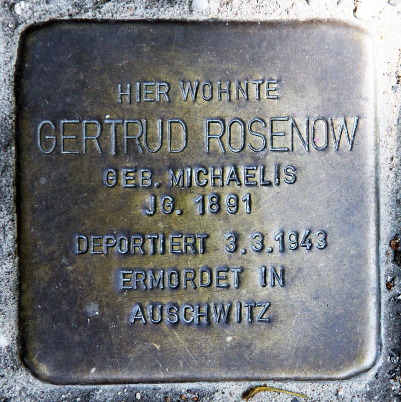 Stolperstein für Gertrud Rosenow © OTFW