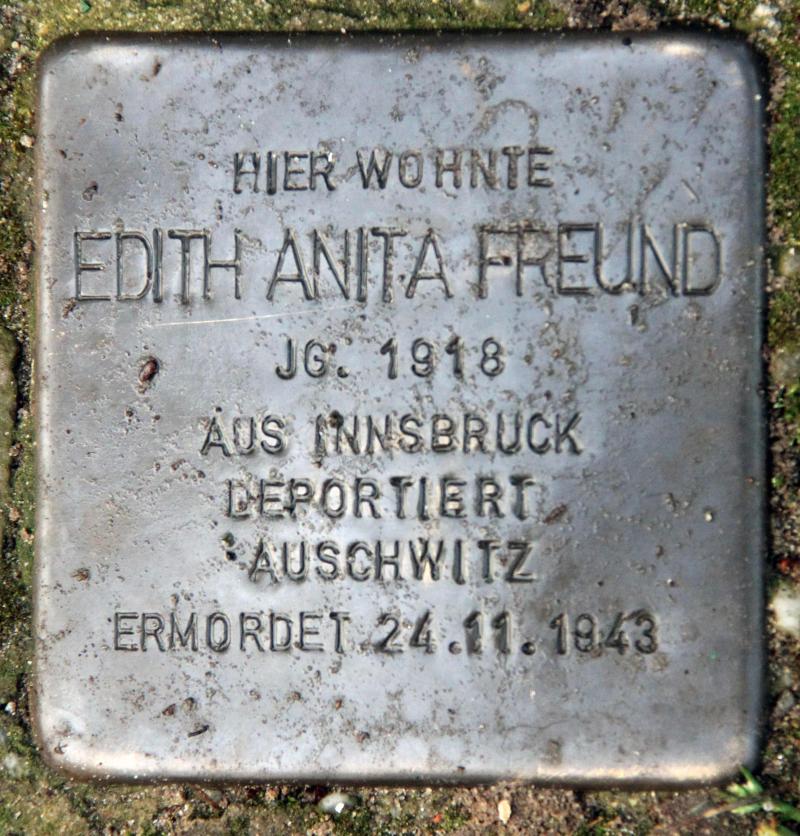 Stolperstein für Edith Anita Freund.