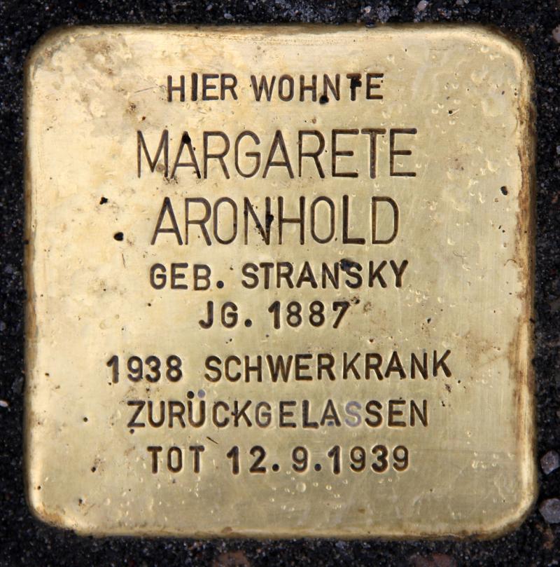 Stolperstein Margarete Aronhold © OTFW
