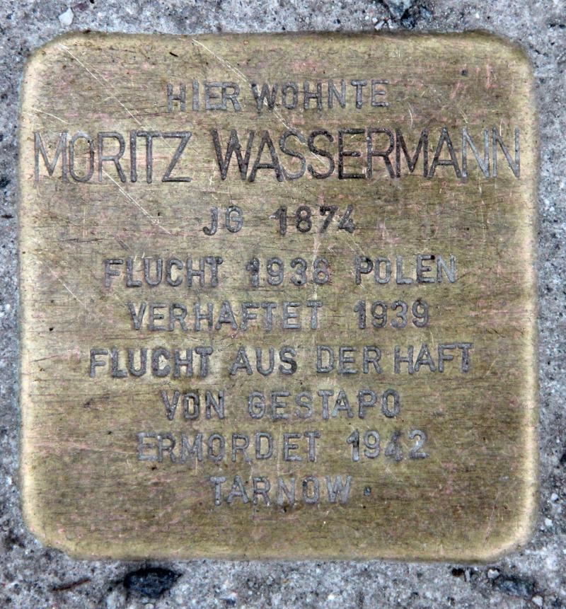 Stolperstein für Moritz Wassermann.
