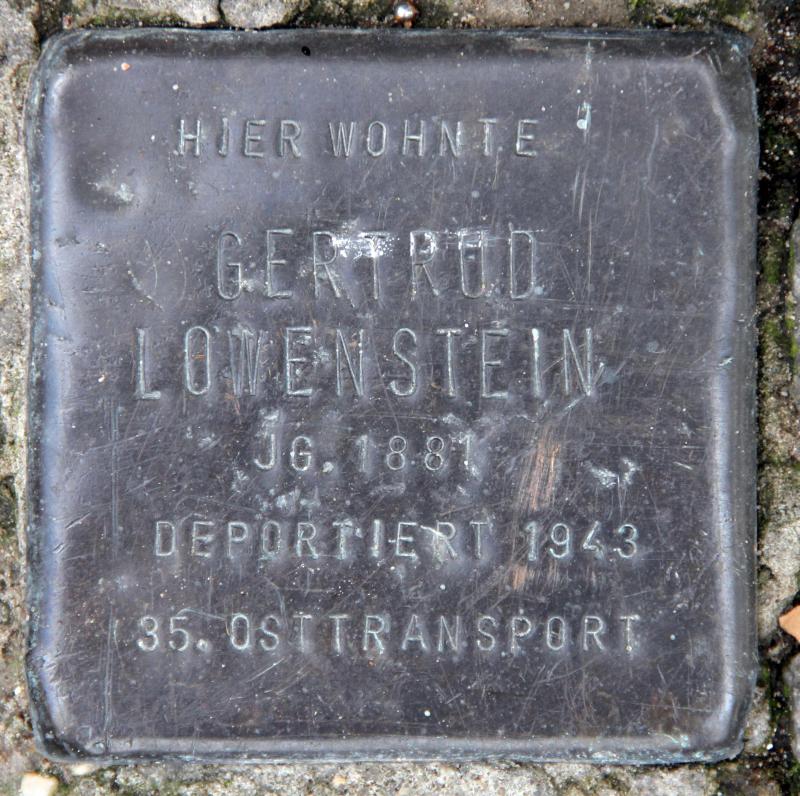 Stolperstein für Gertrud Löwenstein.