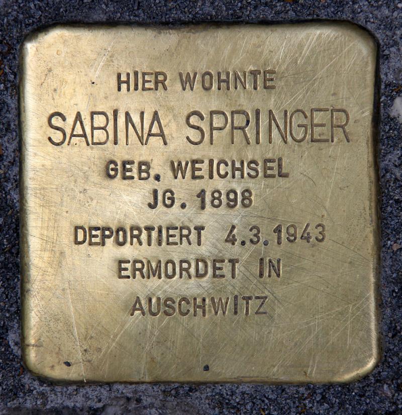 Stolperstein für Sabina Springer © OTFW