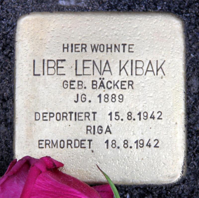 Stolperstein für Libe Lena Kibak, Foto © OTFW