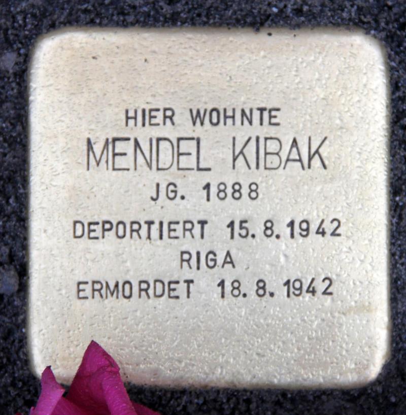 Stolperstein für Mendel Kibak, Foto © OTFW