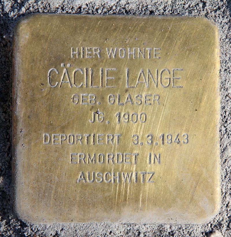 Stolperstein Cäcilie Lange © OTFW