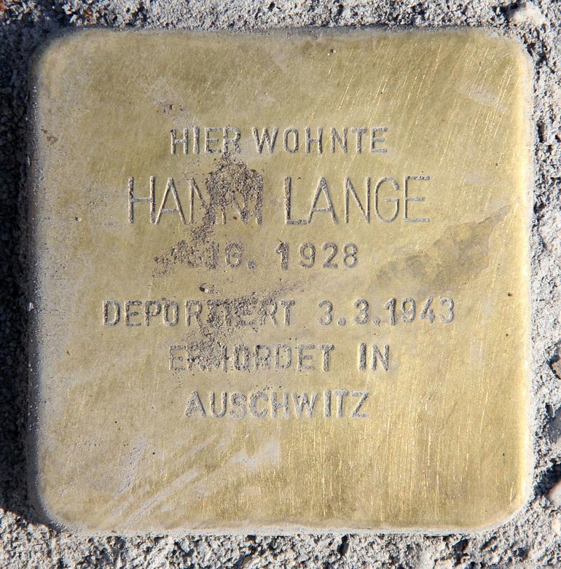 Stolperstein Hanni Lange © OTFW