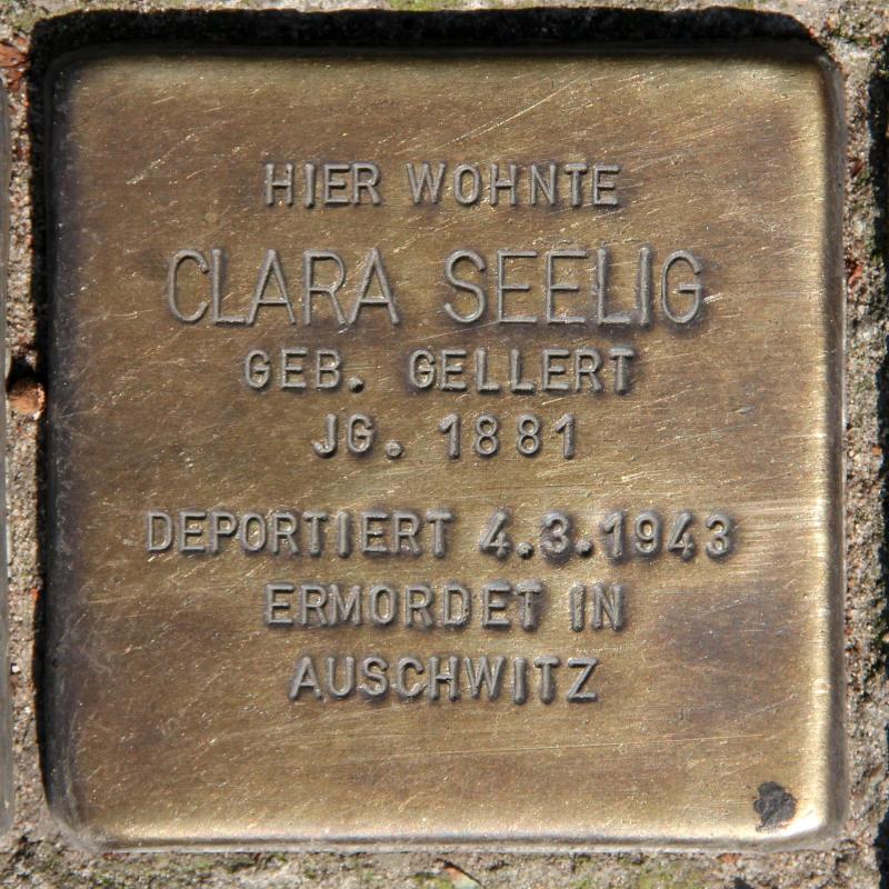 Stolperstein für Clara Seelig.