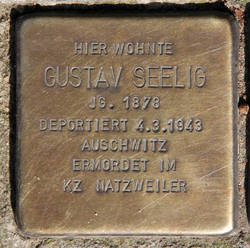 Stolperstein für Gustav Seelig.