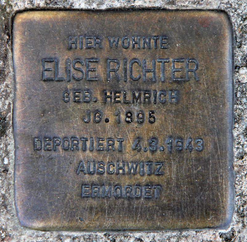 Stolperstein für Elise Richter.