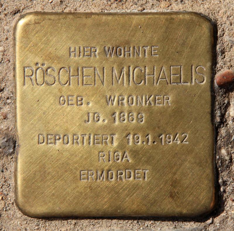 Stolperstein für Röschen Michaelis.