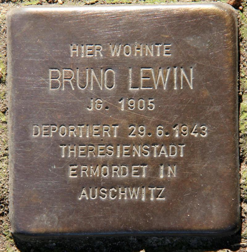 Stolperstein für Bruno Lewin.