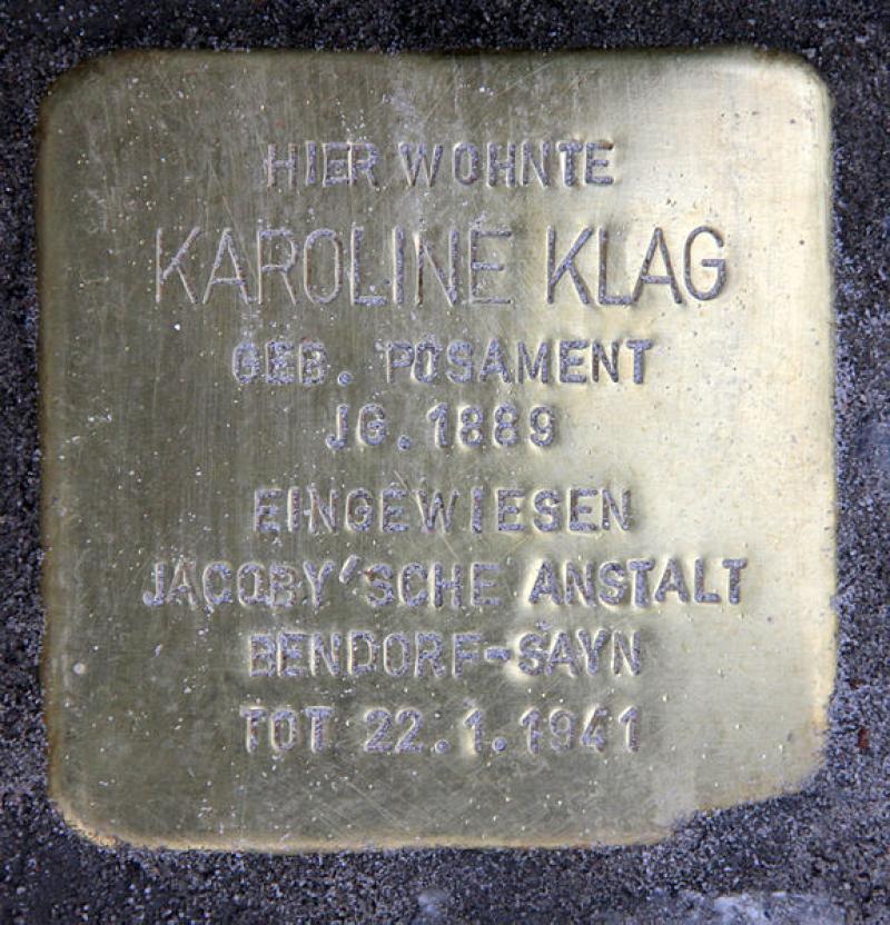 Stolperstein für Karoline Klag