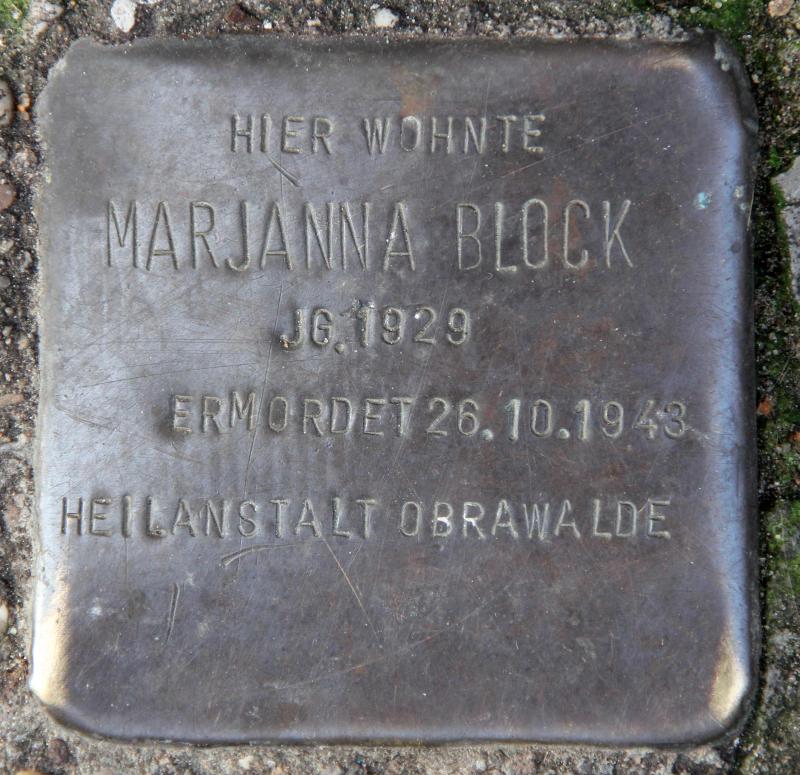 Stolperstein für Marjanna Block.
