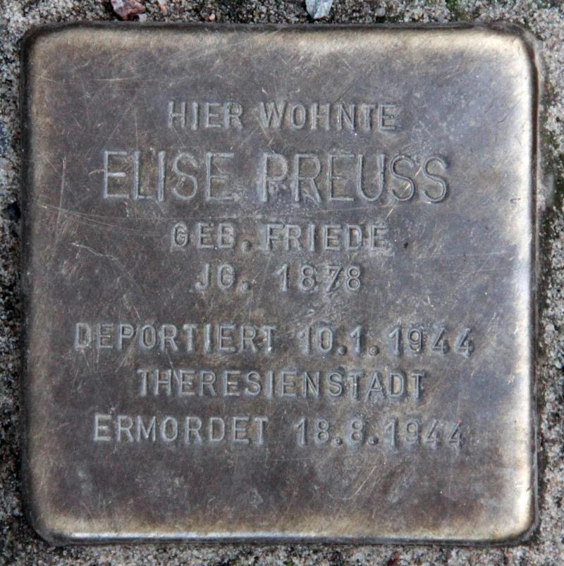 Stolperstein für Elise Preuß.