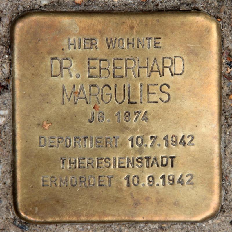 Stolperstein für Eberhard Margulies.