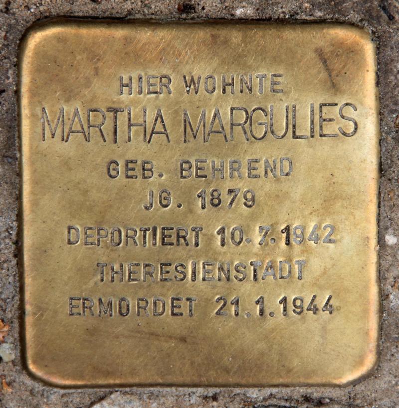 Stolperstein für Martha Margulies.