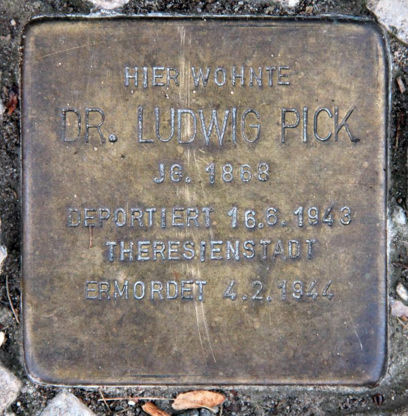 Stolperstein für Ludwig Pick.