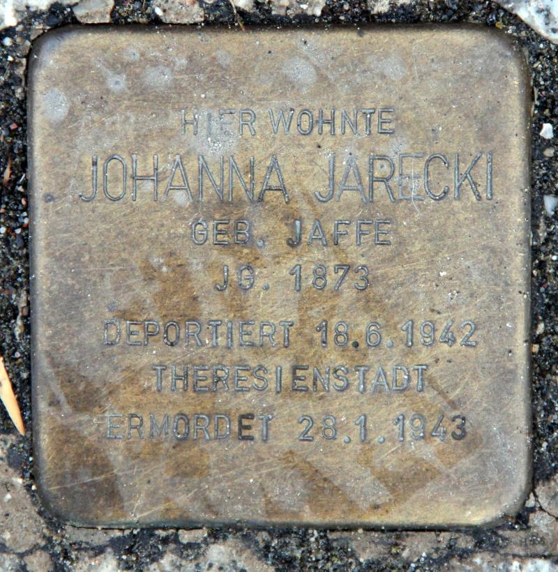 Stolperstein für Johanna Jarecki.