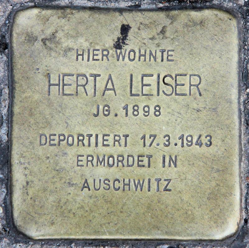 Stolperstein für Herta Leiser.